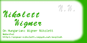nikolett wigner business card